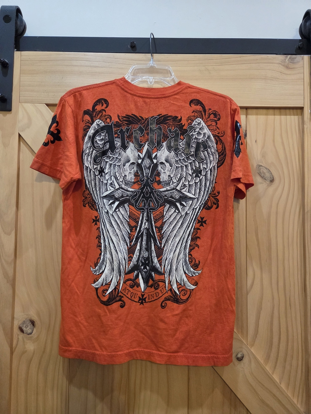 NWOT | Archaic By Affliction Cross, Skull & Wings T-Shirt | Small | Damage